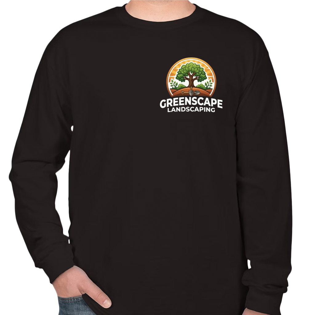 Custom Heavy Cotton Long Sleeve T-Shirt – Add Your Logo (Left Chest & Back) | BeePro Merch
