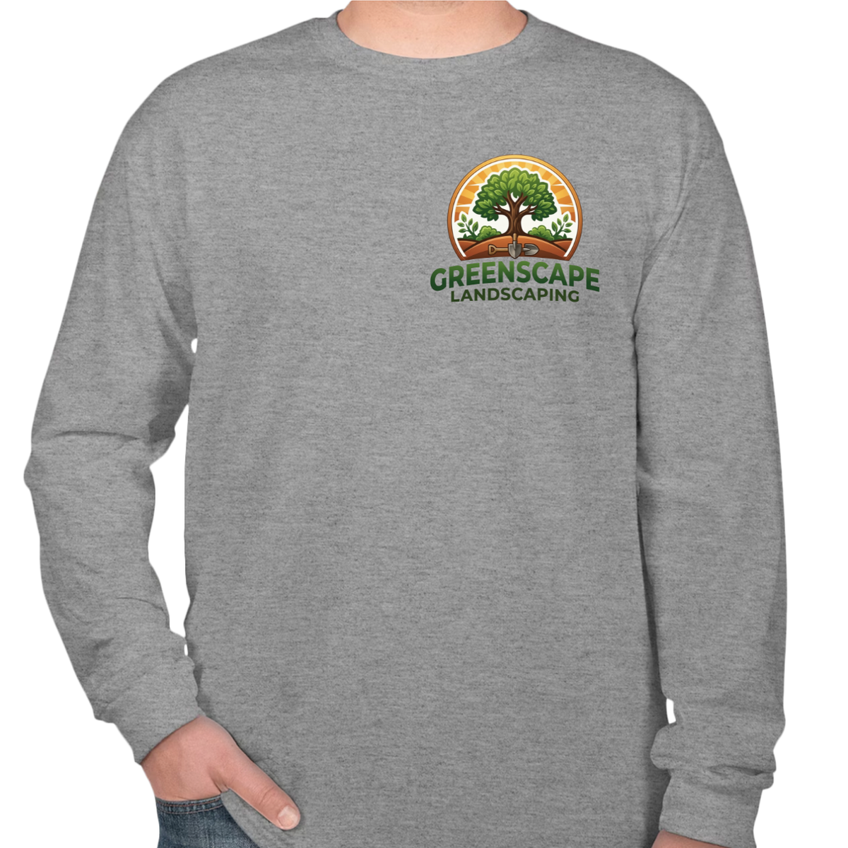 Custom Heavy Cotton Long Sleeve T-Shirt – Add Your Logo (Left Chest & Back) | BeePro Merch
