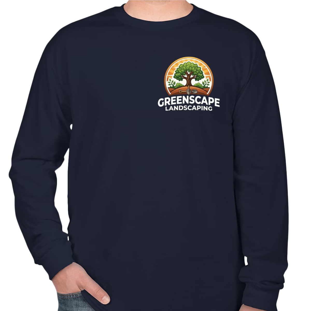 Custom Heavy Cotton Long Sleeve T-Shirt – Add Your Logo (Left Chest & Back) | BeePro Merch
