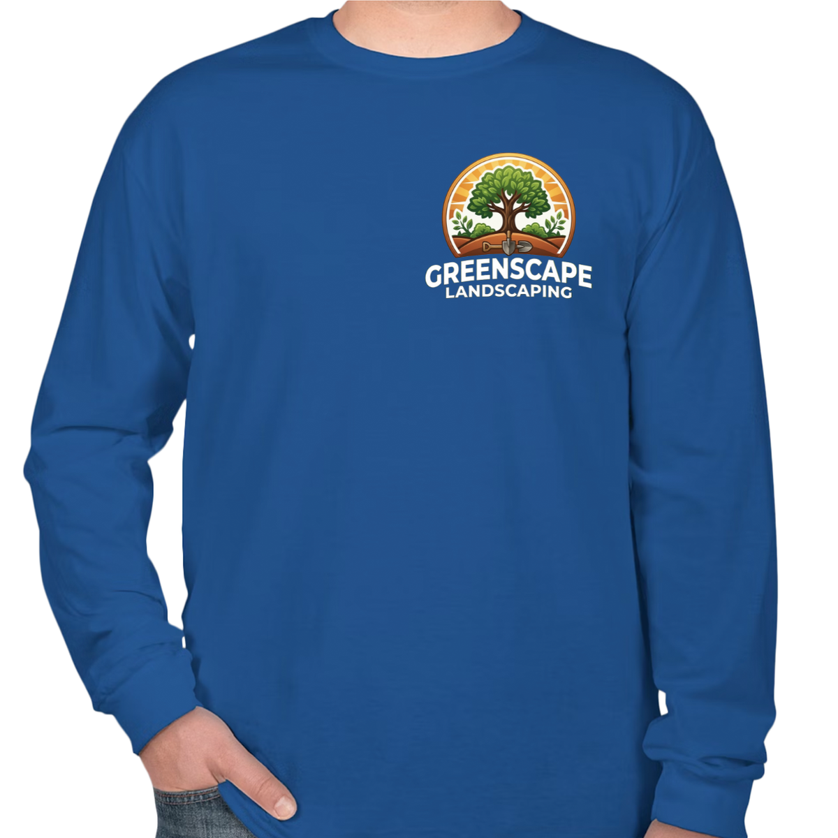 Custom Heavy Cotton Long Sleeve T-Shirt – Add Your Logo (Left Chest & Back) | BeePro Merch