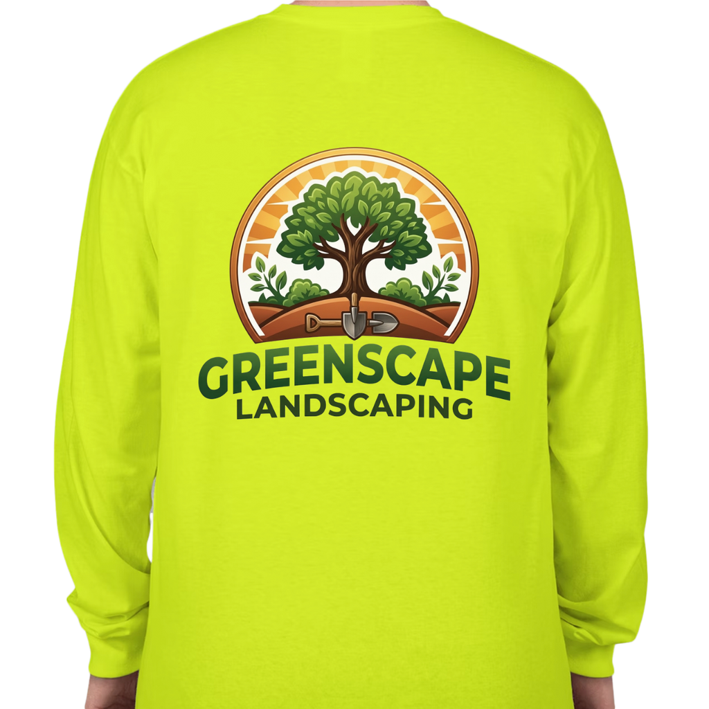 Custom Heavy Cotton Long Sleeve T-Shirt – Add Your Logo (Left Chest & Back) | BeePro Merch