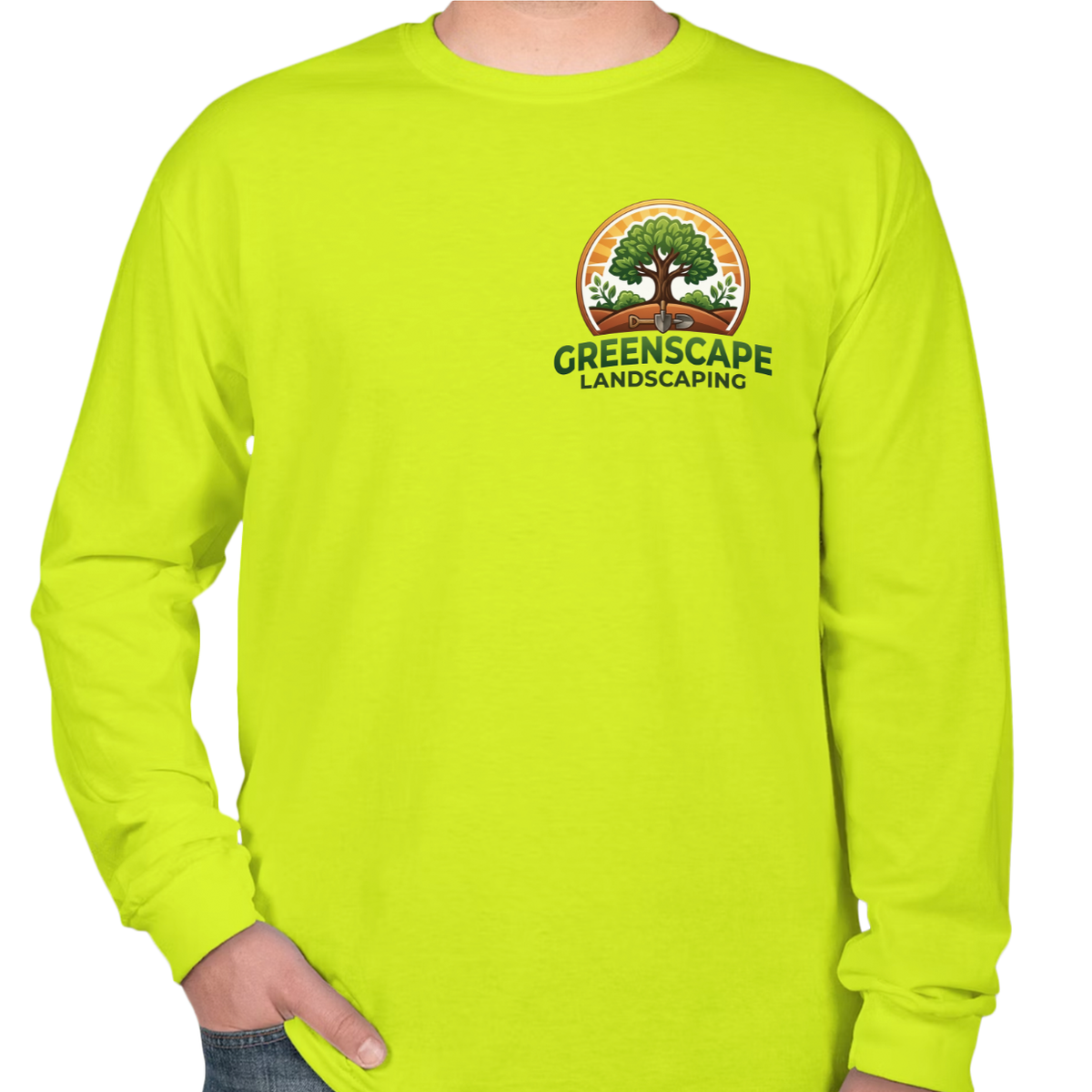 Custom Heavy Cotton Long Sleeve T-Shirt – Add Your Logo (Left Chest & Back) | BeePro Merch