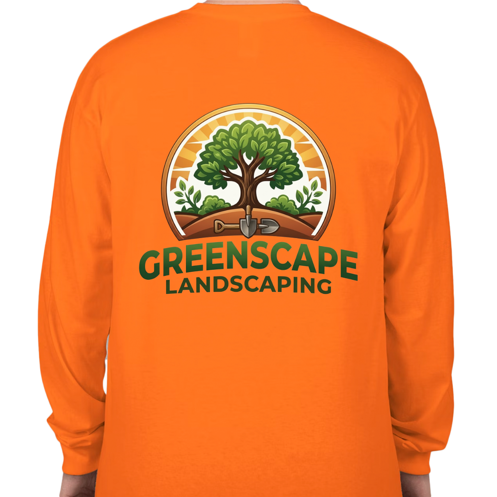 Custom Heavy Cotton Long Sleeve T-Shirt – Add Your Logo (Left Chest & Back) | BeePro Merch
