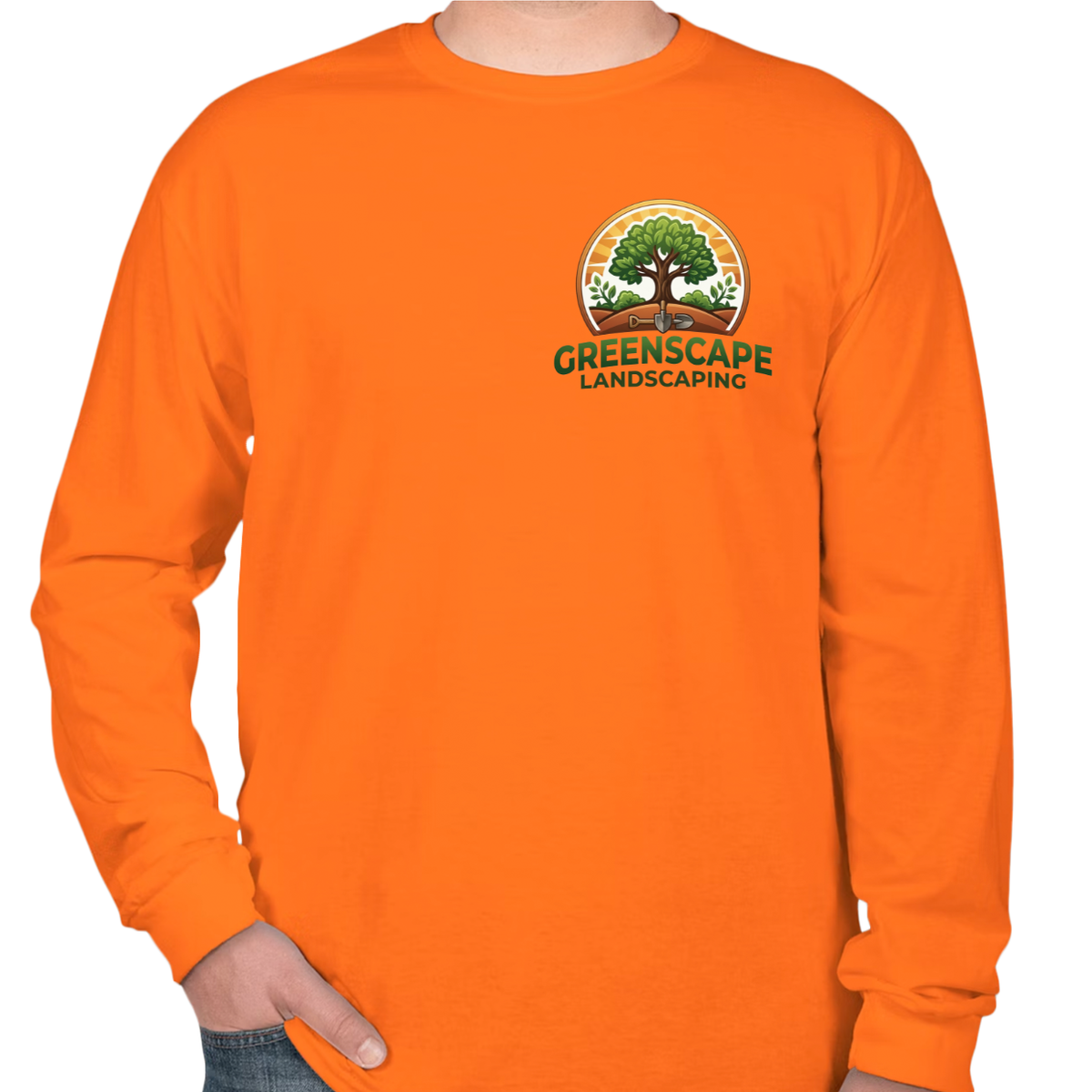 Custom Heavy Cotton Long Sleeve T-Shirt – Add Your Logo (Left Chest & Back) | BeePro Merch