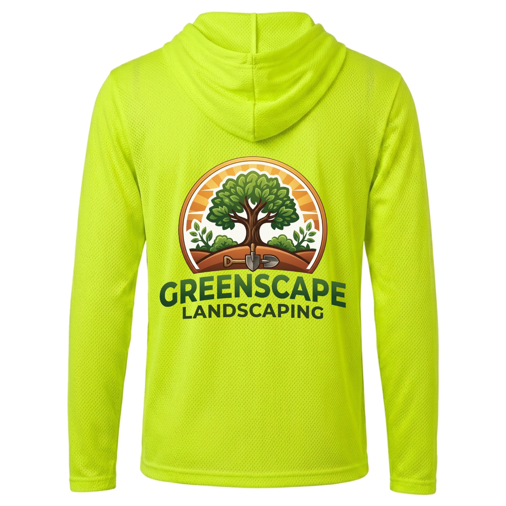 Custom High-Vis Mesh Workwear Hoodie – Add Your Logo (Left Chest & Back) | BeePro Merch